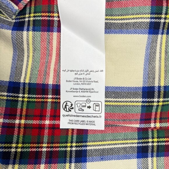 NWOT Boden Layla Brushed Cotton Top Plaid Shirt Blouse Size 8 - Picture 13 of 16